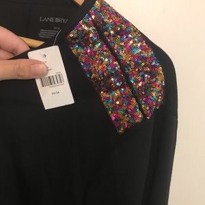 Lane Bryant black top with shoulder sequins